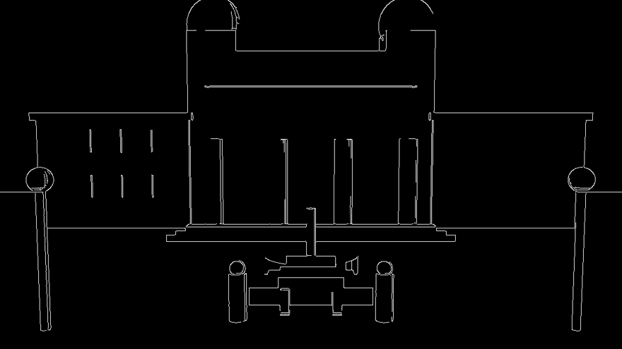 Mappa dei bordi (Canny edge detection) estratta dal greybox